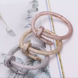 925 Sterling Silver ICEDOUT BLING NAIL HEAD BANGLE